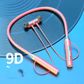Neck-mounted wireless Bluetooth 5.0 stereo headset in black, pink, blue or red with 10 metre range