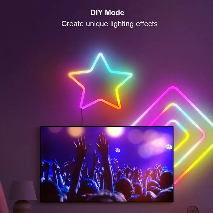 3 metre long blue and pink magic colour USB LED neon light strip with a remote control.