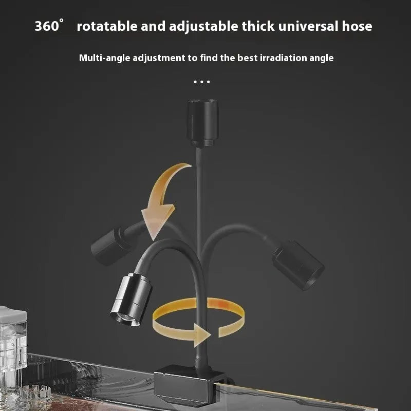 Small South American style LED aquarium light with clip and base mount options for 15-40cm fish tanks
