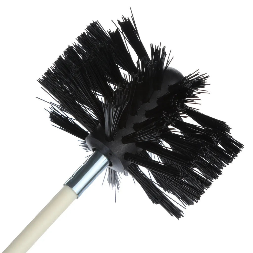 Flexible chimney cleaning brush with nylon bristles and 600mm bendable rod for dryer pipe maintenance