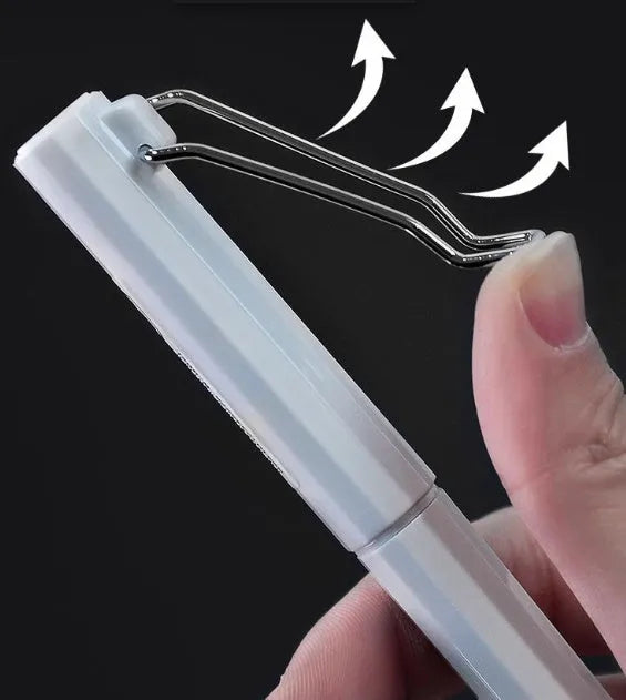 Three black decompression elastic pens with 0.7mm bullet tips and cap closure on a light background