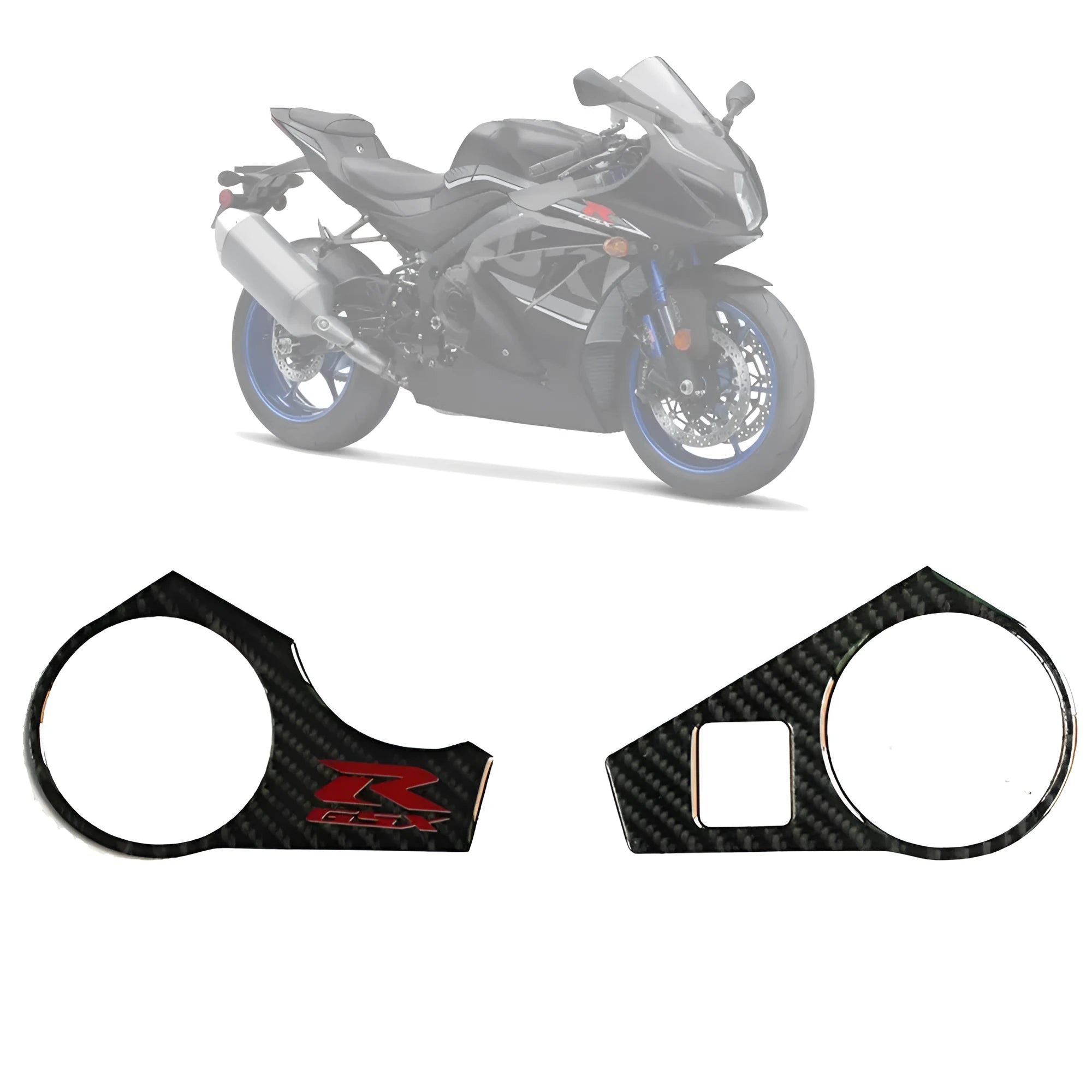 Black carbon fibre pattern adhesive sticker for SUZUKI GSXR1000 L1 motorcycle upper connective plate