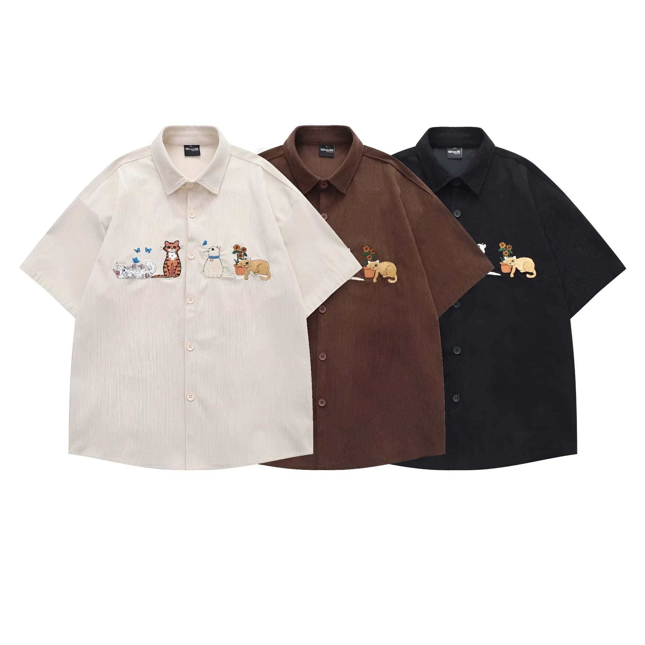Loose fit cartoon pattern cardigan for teenagers in polyester with embroidery detailing