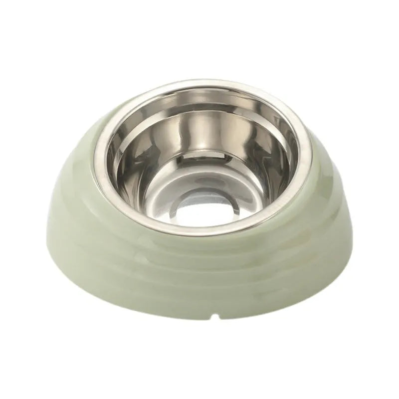 Stainless steel cat bowl feeder in beige, light green or brown colour options