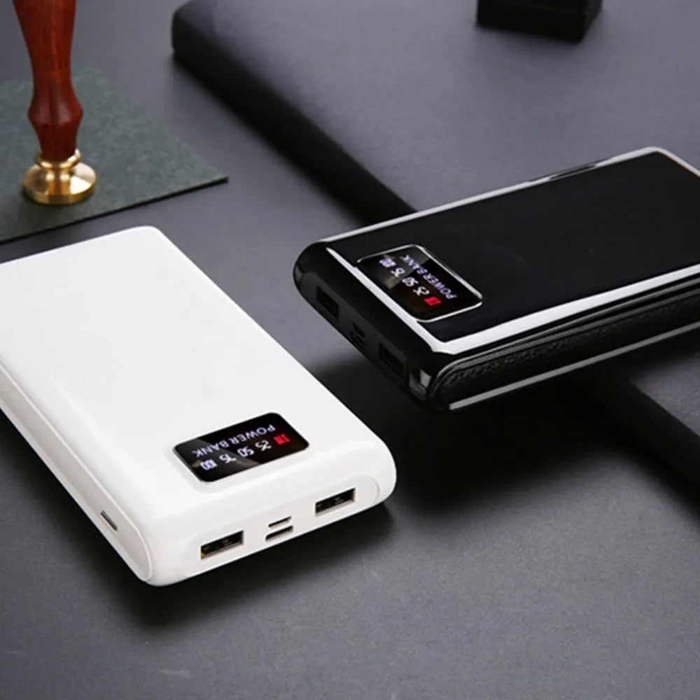 C9 model 18650 DIY power bank case kit showing six battery slots and dual USB input ports
