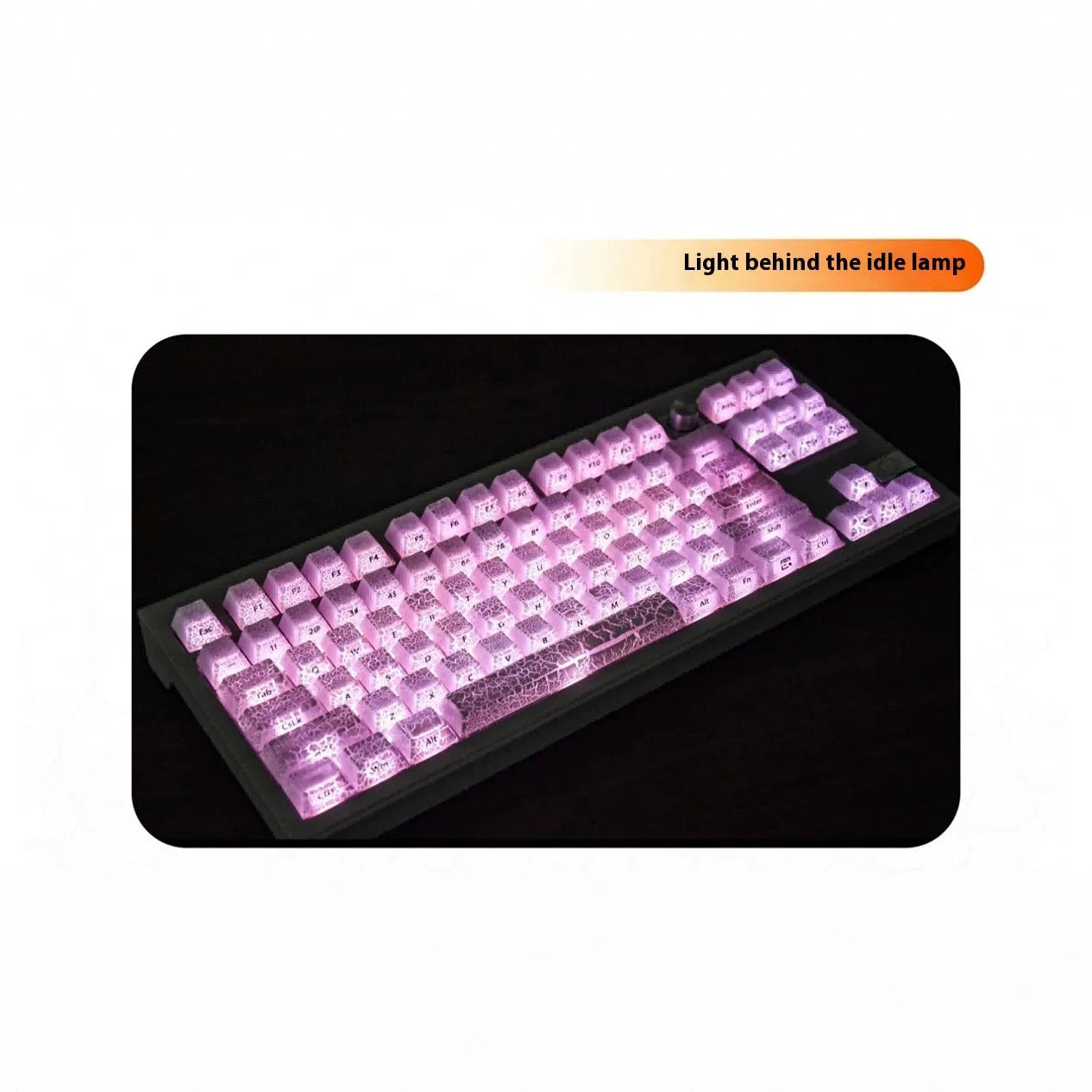 White transparent mechanical keyboard keycaps with side carving design on polycarbonate material