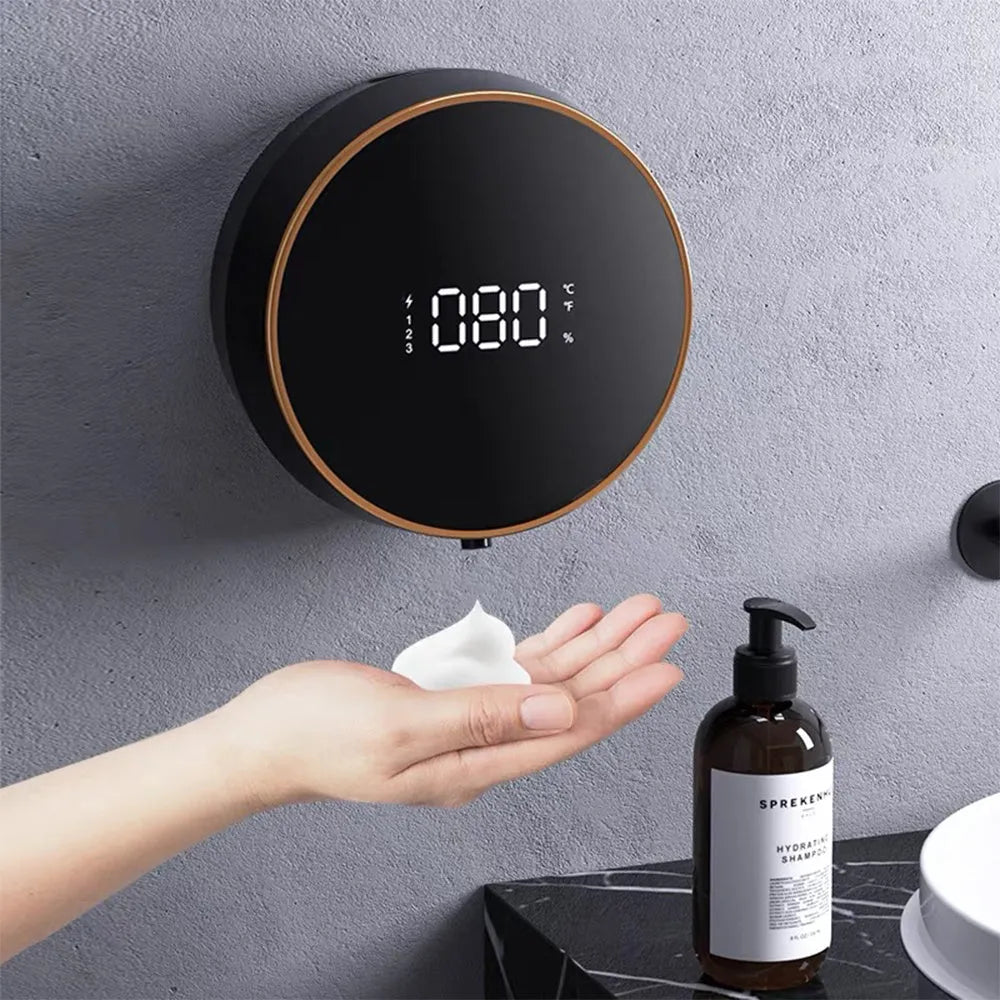 Smart automatic sensing foam dispenser with USB charging port in wall mounted position