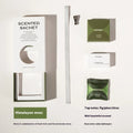 Fenmeiyi car vent aromatherapy sachet in gift box with magnet clip and ribbon, 7x7 cm