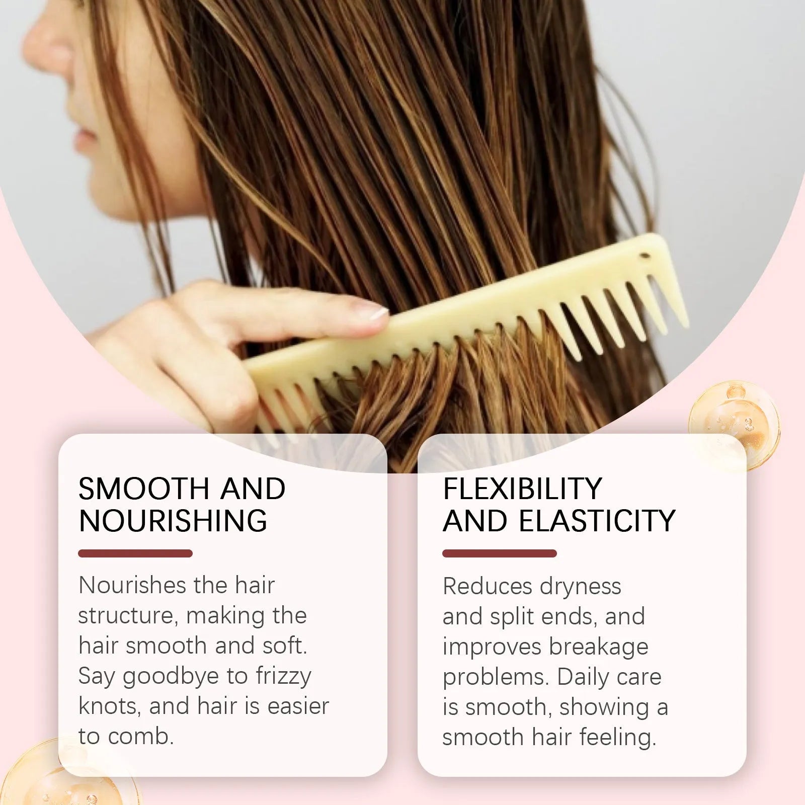 A 100g pot of hair mask with hydrolysed keratin, collagen, and aloe extract, shown next to a 5.5 cm ruler.