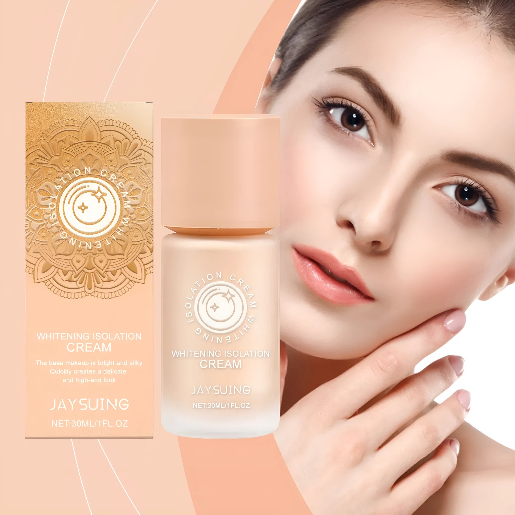 Clear moisturising makeup primer in 30ml container with cream texture