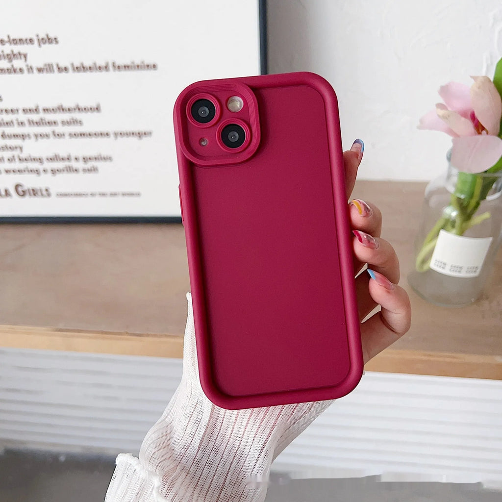 Frosted TPU phone case for Xiaomi with bracket and lanyard holes, solid colour soft shell