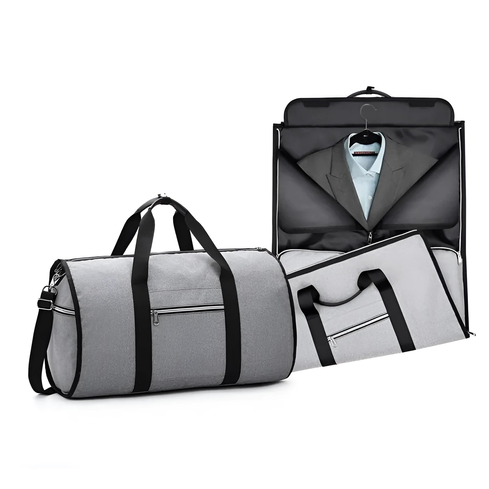 Medium cylinder travel bag in Oxford cloth with 36-55L capacity shown in black colour