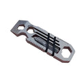 Ratcheting keychain multi-tool with built-in bit storage, 45g compact design.