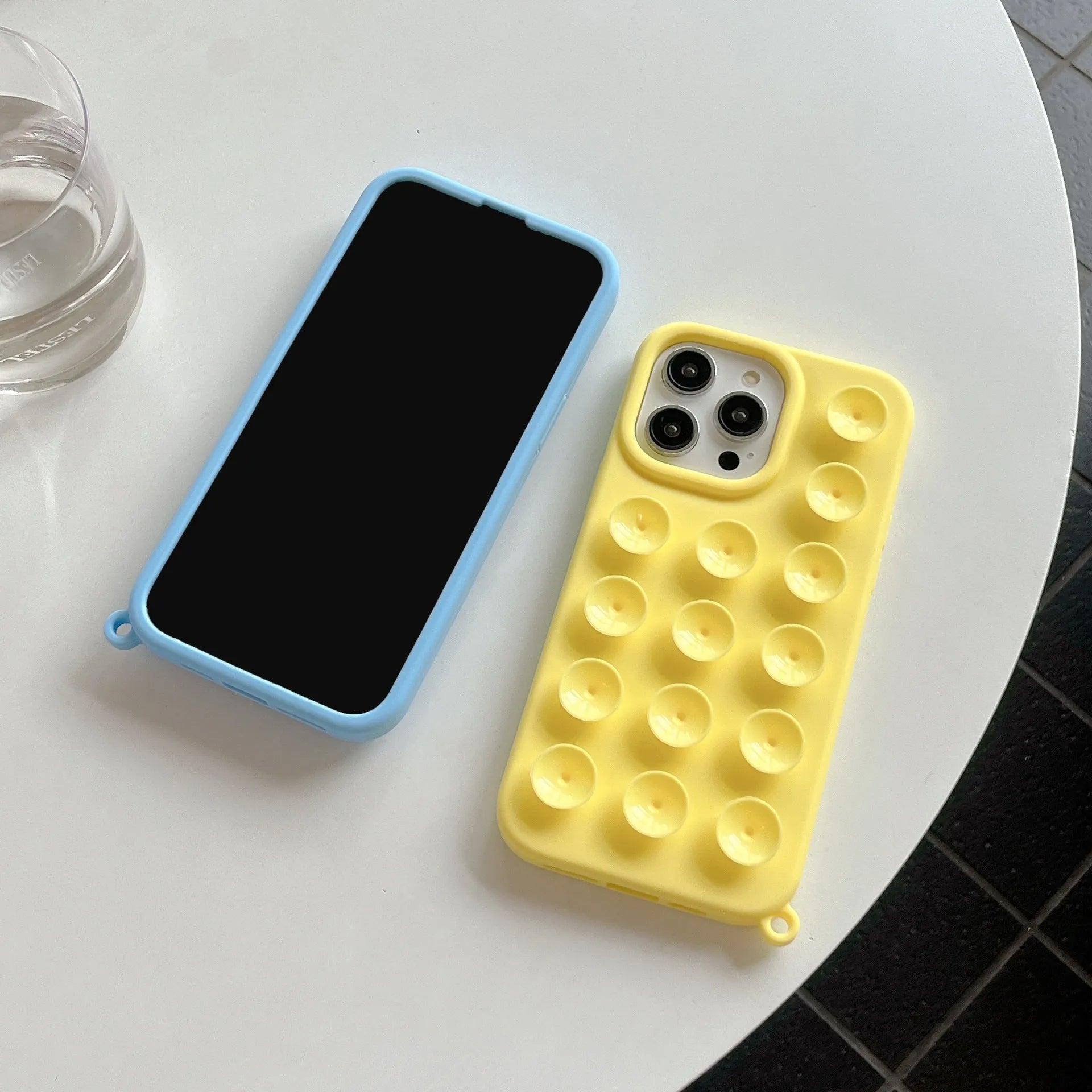 Solid colour silicone three-dimensional macaron phone case with built-in bracket for iPhone