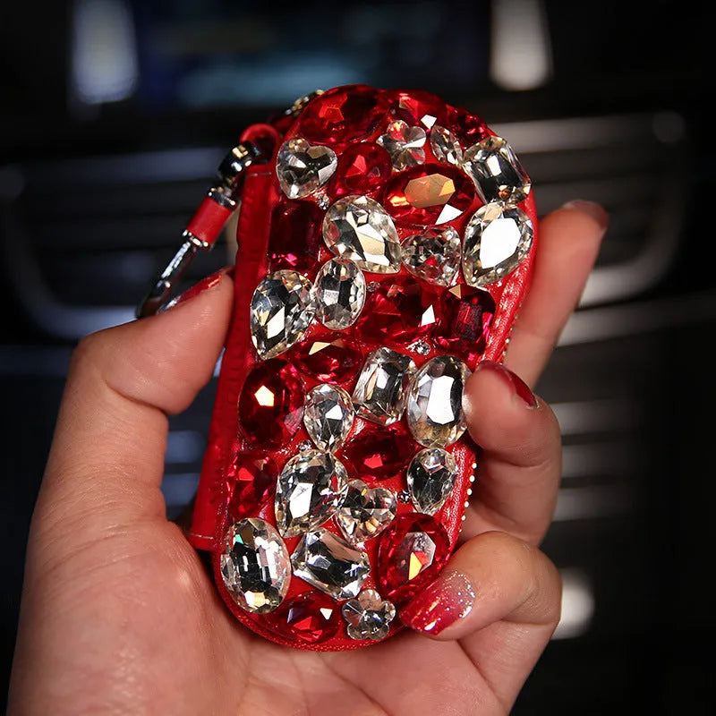 Black diamond pattern car key case for GM vehicles, front view