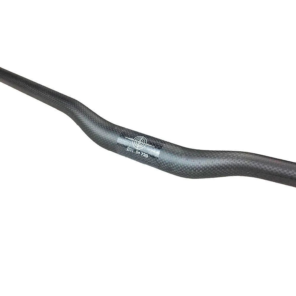 Full carbon fibre mountain bicycle handlebar with 31.8mm clamp, 580-760mm length, 3k weave finish