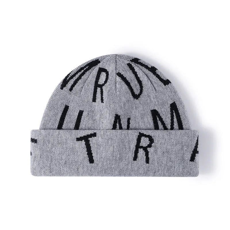 Men's cashmere winter dome hat in black, 54-60cm free size with 7cm flange