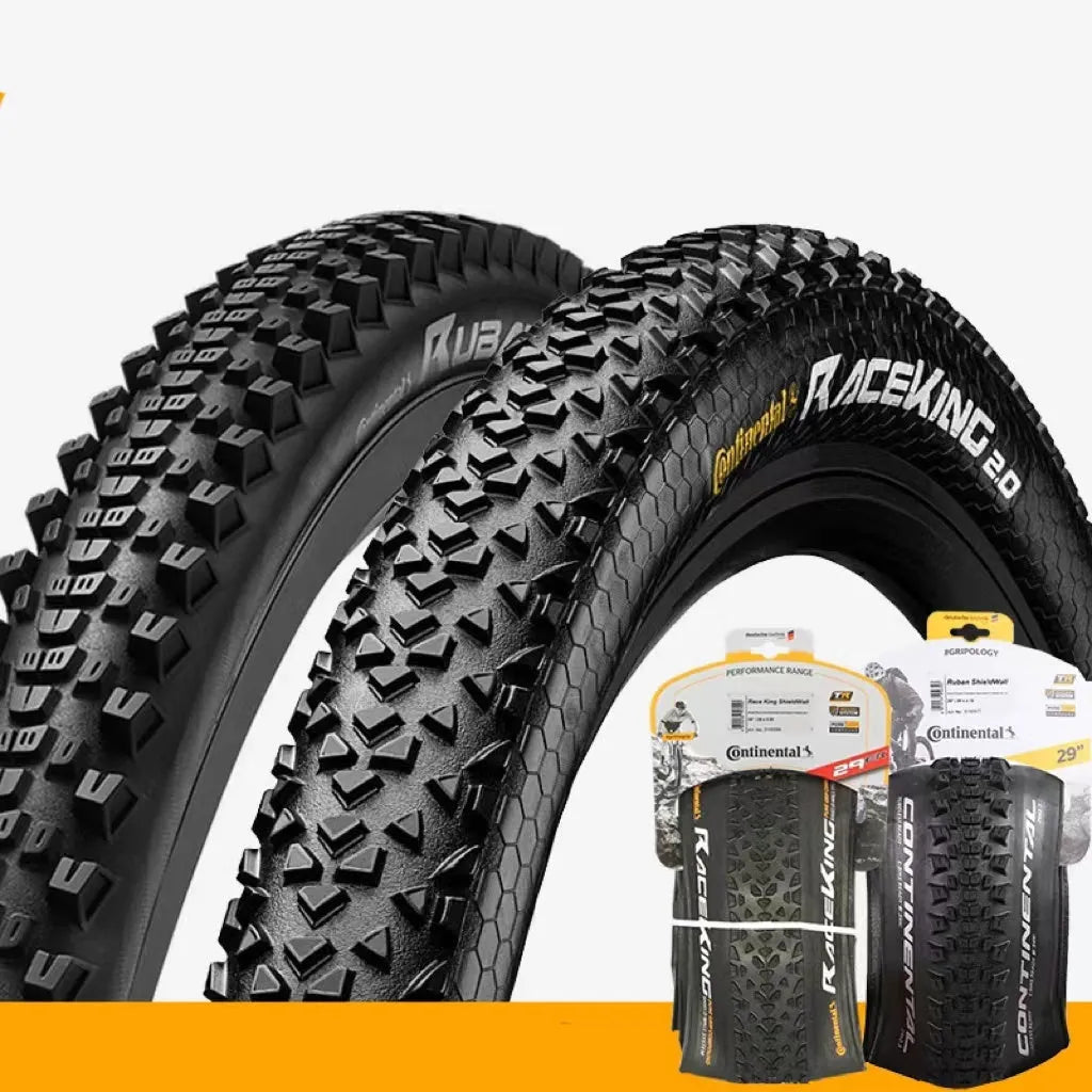 Mountain bike outer tyre in yellow or white with folding or steel wire bead for 26, 27.5 or 29-inch wheels