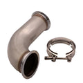 Stainless steel V-clamp downpipe for automotive industrial fluid systems