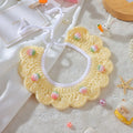 Handmade wool embroidered cat collar for British Shorthair cats in cartoon style.