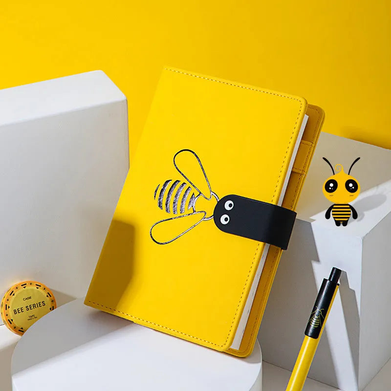 Travel B6 notebook with PU cover, 135 x 195mm size, 144 sheets, shown in Black and Yellow options