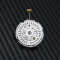 8215 automatic watch movement replacement with silver stainless steel mechanism measuring 25mm diameter