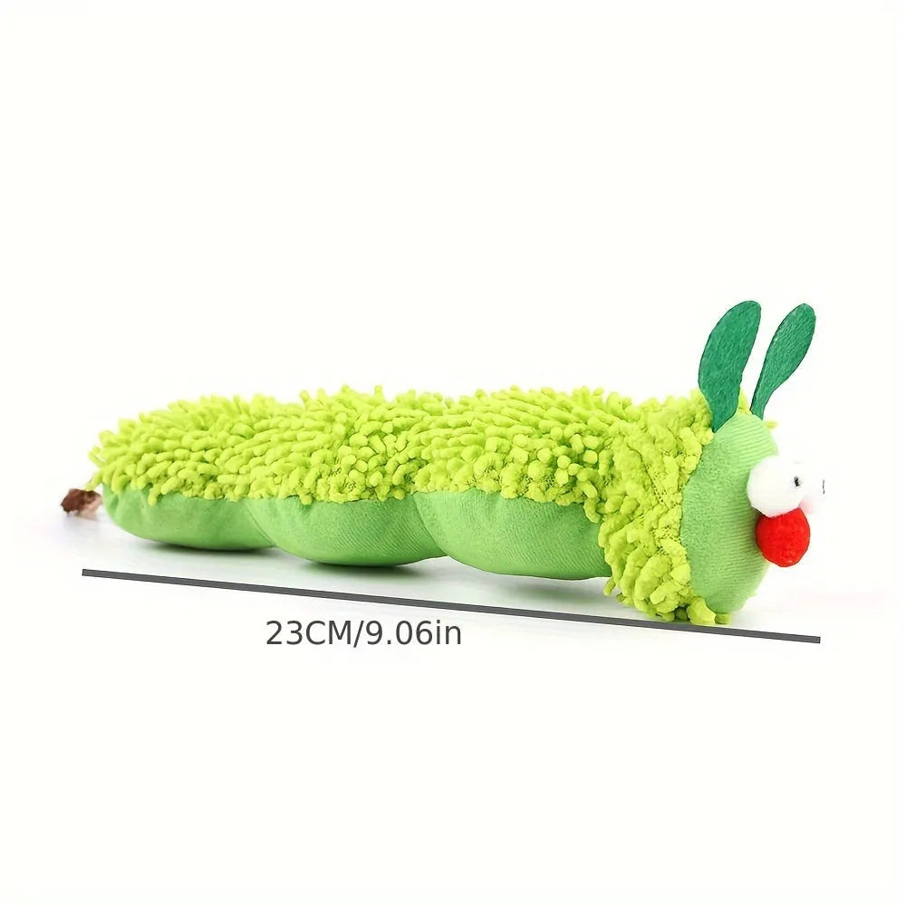 Green interactive cat toy pillow with rechargeable motion sensor measuring 24cm