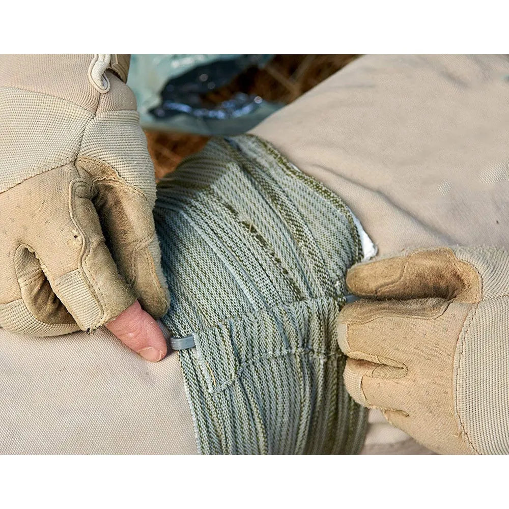 Portable outdoor hemostatic bandage with tactical gauze tape in 4 inch and 6 inch sizes