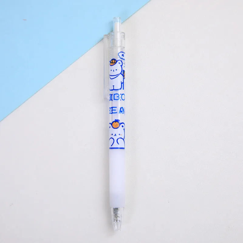 Pack of six cute bear and rabbit-shaped manual press pen knives for paper crafting and scrapbooking.