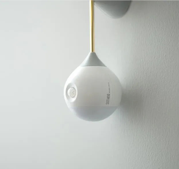Induction night light with motion sensor, LED spiral shade, 149x61x56mm, Morandi Grey or Nutcracker colour