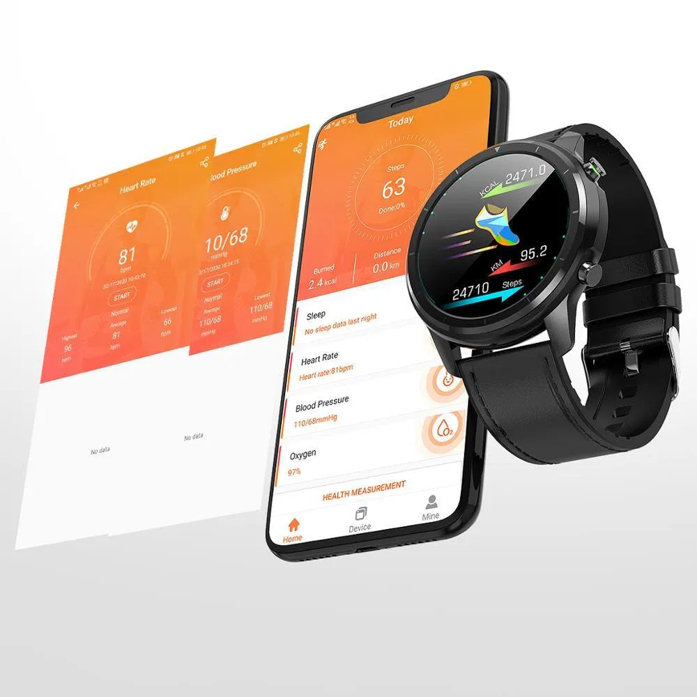 LEMFO LF26 smart bracelet in Black on a wrist, showing its 1.3-inch screen.