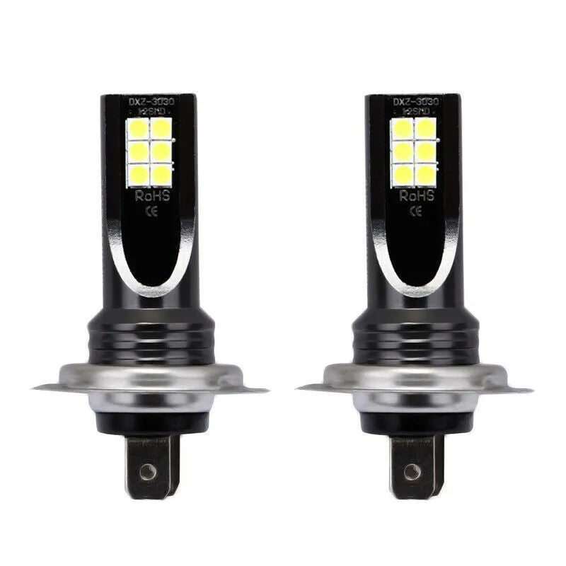 H7 110W LED car fog light bulb with 12 SMD chips and aluminium housing.