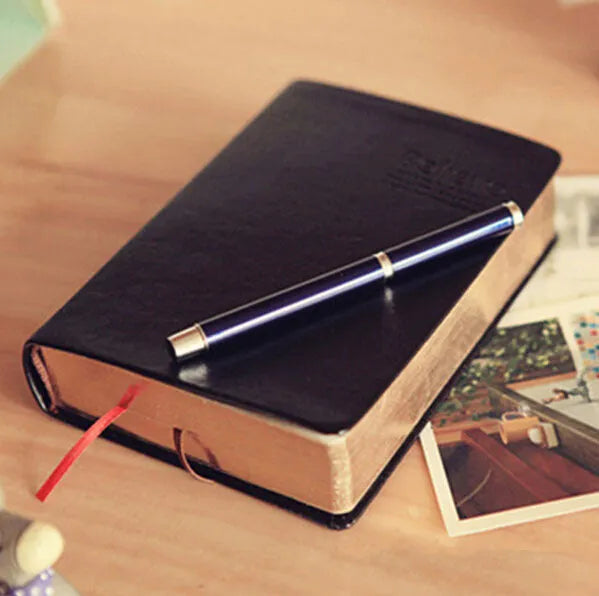 Large thick leather Phnom Penh notebook in A6 size with gold cover and 480 pages of writing paper