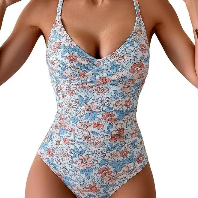 Women's one-piece swimsuit in black and contrast colour, nylon polyester, sizes XS to 6XL