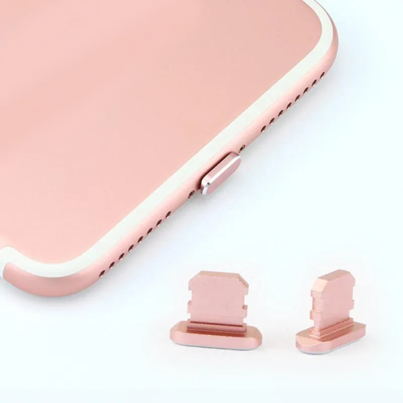 Aluminium alloy iPhone charging port dust plug in multiple colour options.