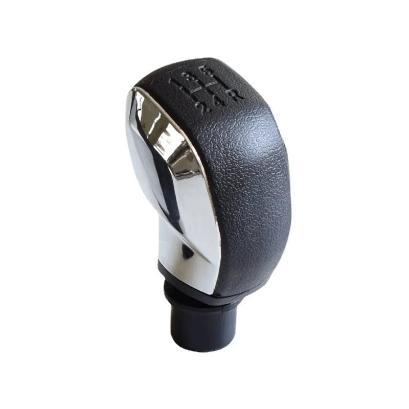 Leather car gear shift head replacement for Peugeot and Citroen models in black and silver.