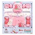 Thickened Radish Rabbit A Pink cotton padded baby clothes set for newborns with zip-up style