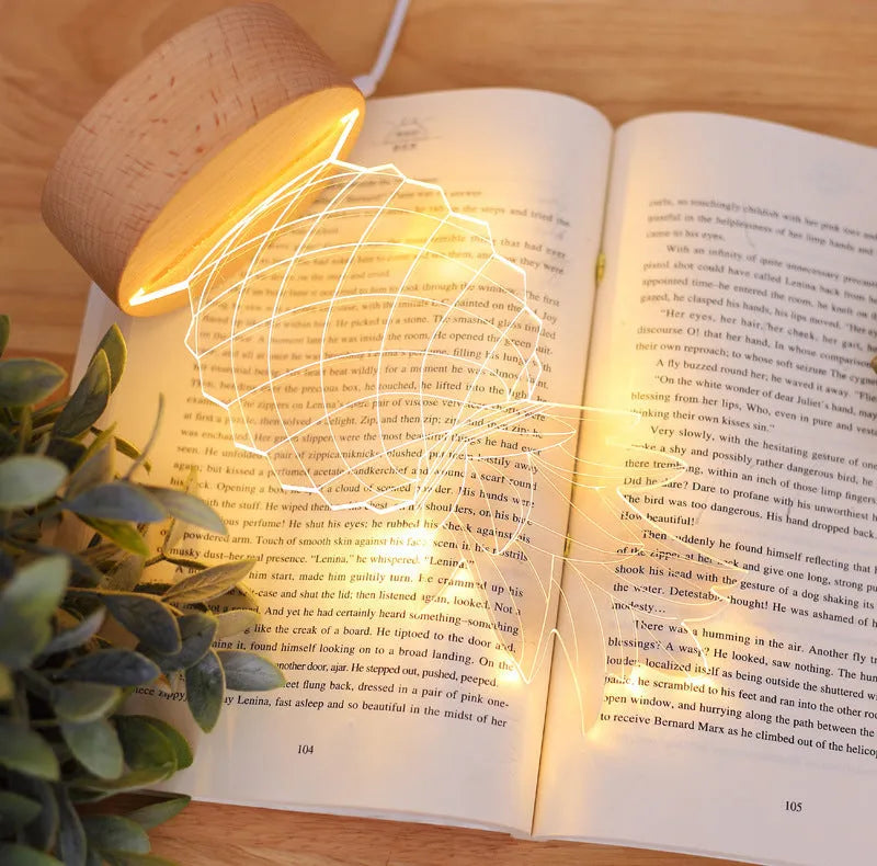 Wood and acrylic pineapple-shaped night light with dimmer switch, measuring 24.5cm tall.