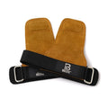 Brown fitness wrist protector with included grip strength bands for gym training.