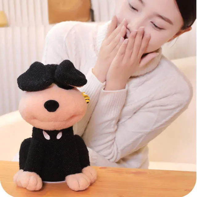 Electric puppy bee plush toy 25cm singing wagging tail USB rechargeable baby toy