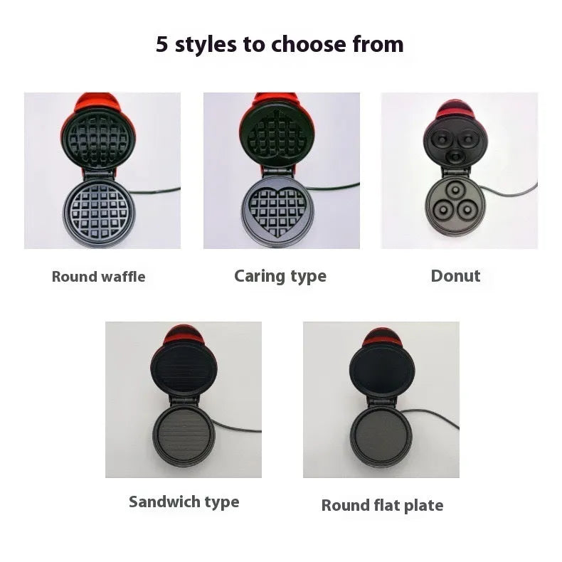 Mini waffle machine in white with electric heating tube, 16.5cm size