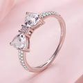Sterling silver bow ring with zircon stone, available in sizes 6, 7, and 8, electroplated finish