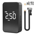 Wireless digital display air pump with large screen, four air nozzles, and a black ABS housing.