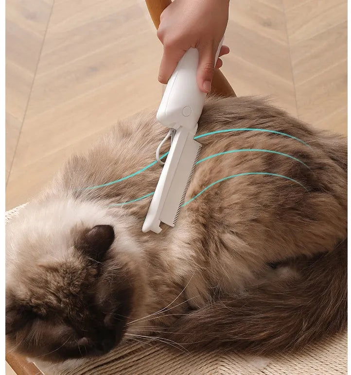 ABS plastic pet grooming brush for dogs and cats with floating hair removal and massage functions