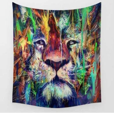 Bohemian animal pattern polyester tapestry wall hanging in 150x100cm size, machine-woven fabric