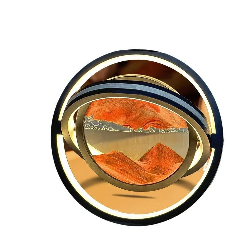 Quicksand painting hourglass decoration in plastic and silicone with touch USB power style and six colour options