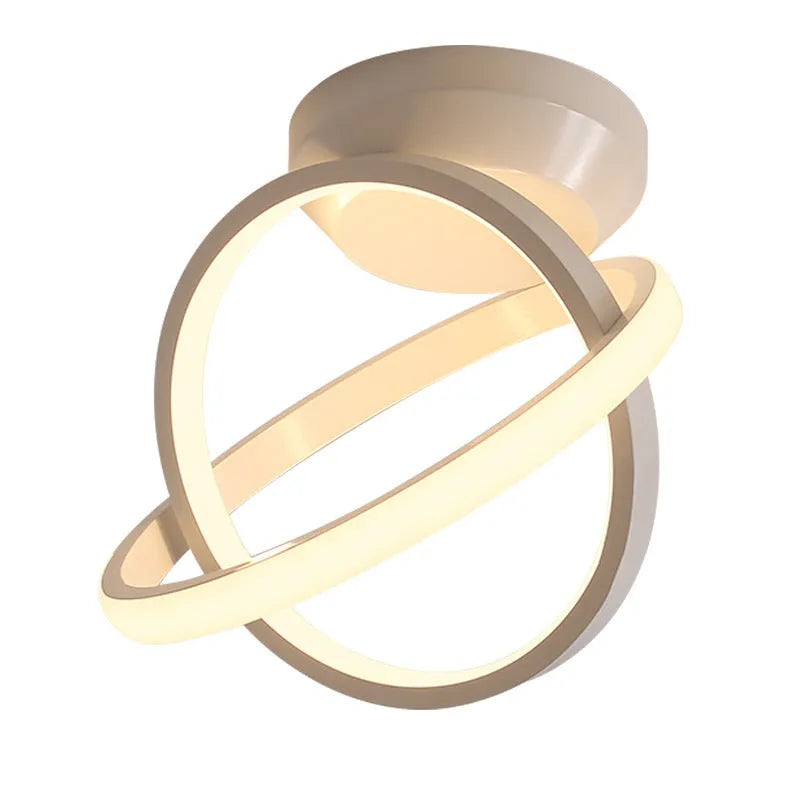 Modern LED ceiling light with round acrylic shade, 29W, suitable for hallway and corridor, black or white finish