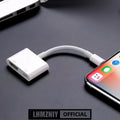White Lightning to HDMI adapter cable with HDMI 2.0 and same-screen display for iPod, monitor and television use