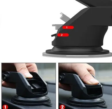 Universal car phone bracket with telescopic rod for dashboard mounting