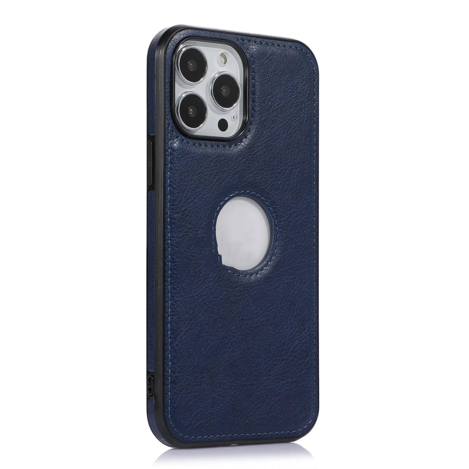 Leather finish back cover phone case for Apple iPhone models, imitation leather protective shell available in black, brown, red, blue for iPhone 6G/6S, 7/8G, SE2/SE3, 11, 12, 13, 14 series and more